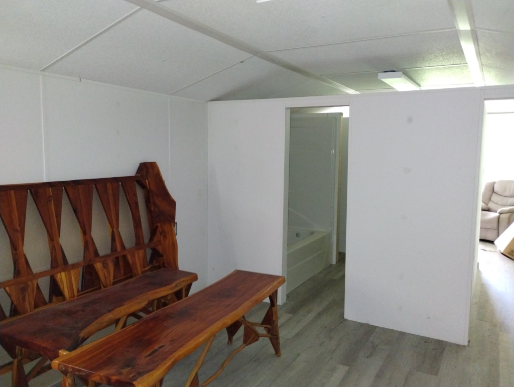 View in bedroom looking towards the bathroom
